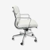 Luxurious Eames Soft Pad Office Chair EA 217 - Low Back | Elegant White Leather Interior Furnishes